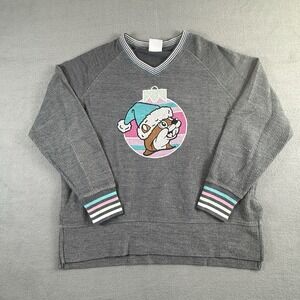 Buc-ees Sweater Adult V Neck Ornament‎ Embroidered Graphic Pullover XS Thermal